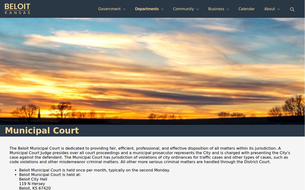 Official Beloit Municipal Court information page