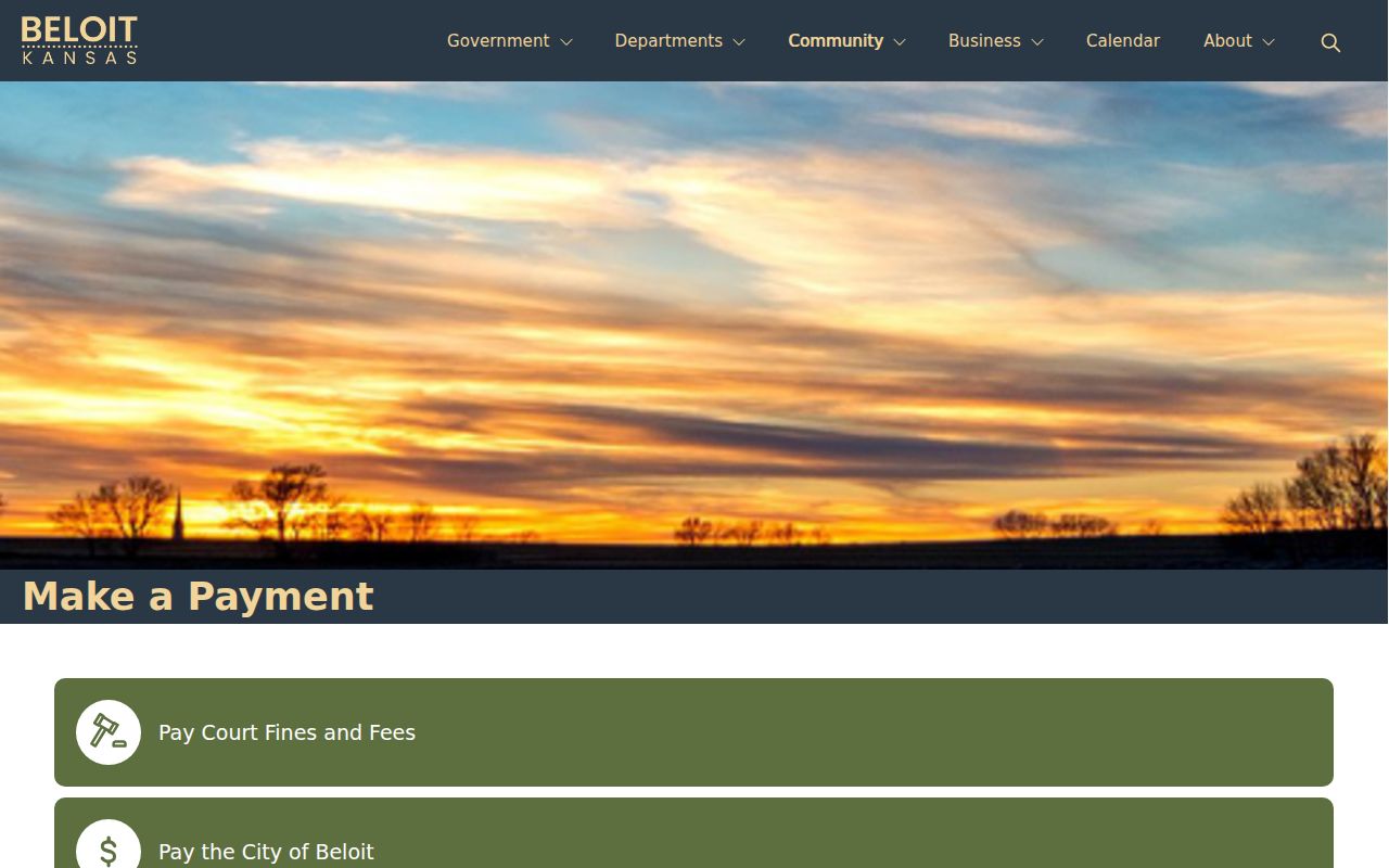 Beloit municipal online payment landing page