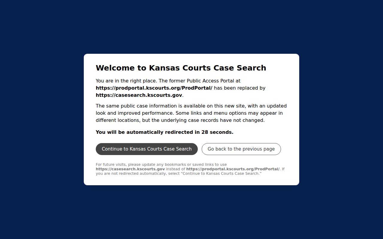 Older Kansas public portal used to research Mitchell County court dates