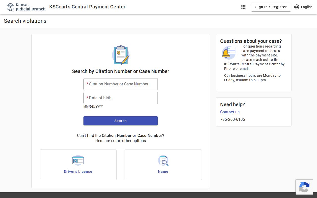 Mitchell County traffic court Central Payment search