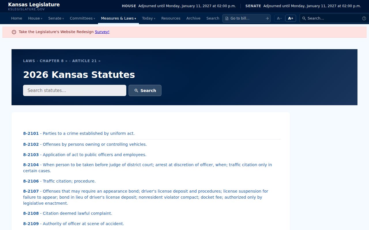 Mitchell County traffic court Kansas Article 21